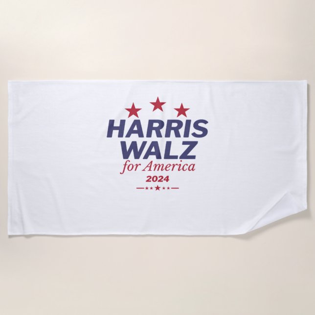 Harris Walz 2024 Active Strandtuch (Vorderseite)