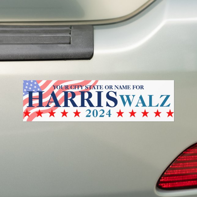Harris Walz 2024 Amerikanische Flagge Maßgeschneid Autoaufkleber (Auf Auto)