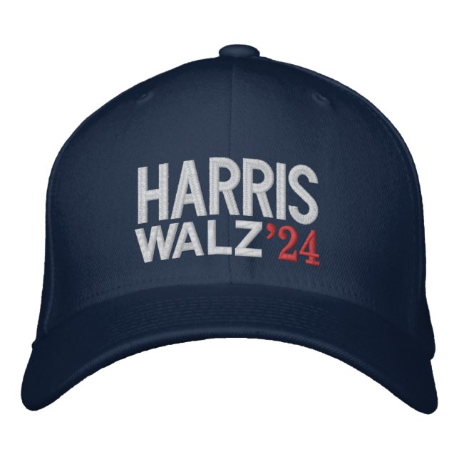 HARRIS WALZ 2024 BESTICKTE BASEBALLKAPPE (Vorderseite)