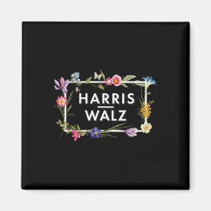 Harris Walz 2024 Blumige Blumen Harris Waltz 2024 Magnet
