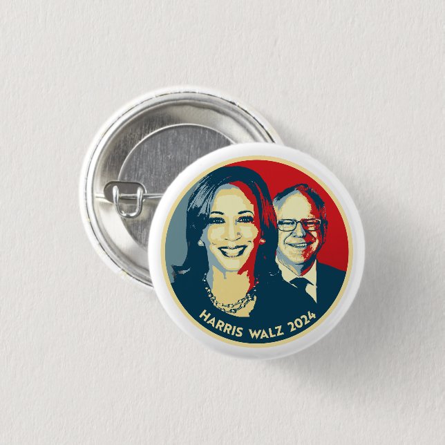 Harris Walz 2024 Button (Vorne & Hinten)