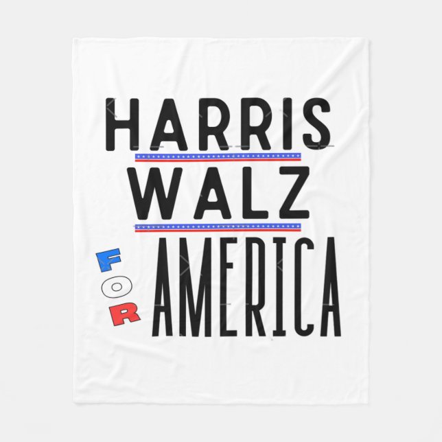 Harris Walz 2024 Button Fleecedecke (Vorderseite)