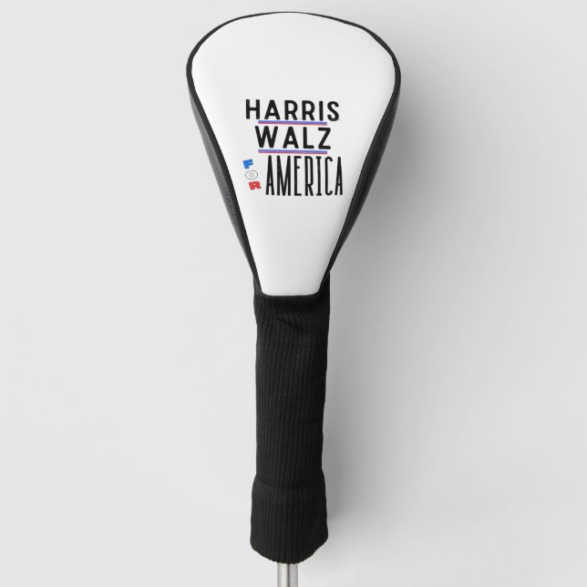 Harris Walz 2024 Button Golf Headcover (Vorderseite)