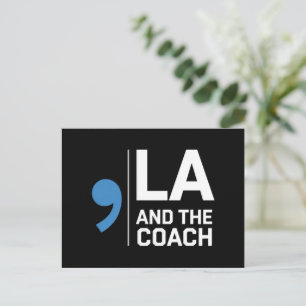 Harris Walz 2024 Comma La und The Coach 2024 Postkarte