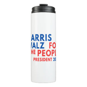 Harris Walz 2024 für die Menschen Thermosbecher
