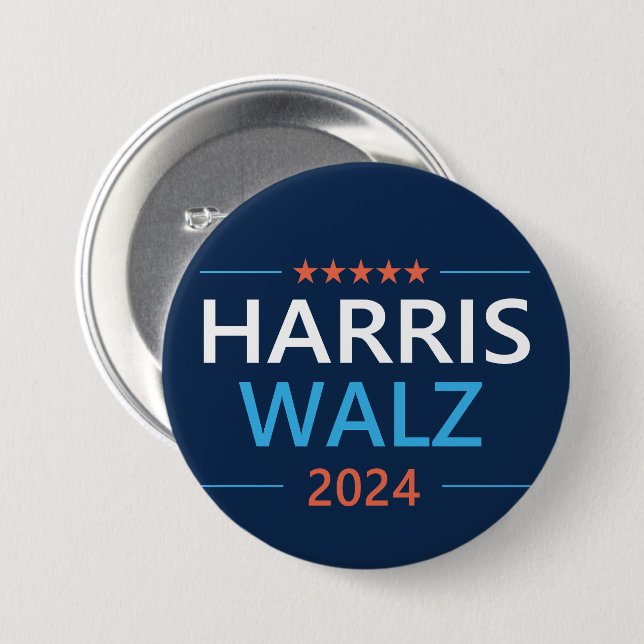 Harris Walz 2024 für Präsident Button (Vorne & Hinten)