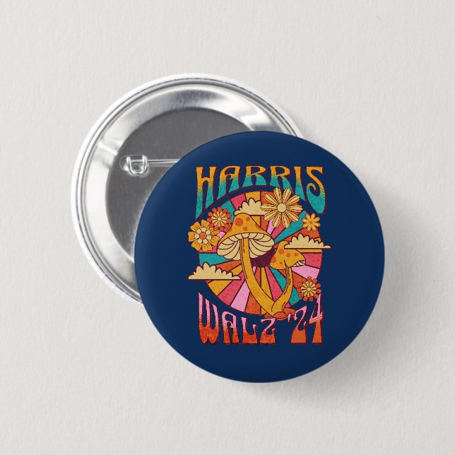 Harris Walz 2024 für Präsident Button (Vorne & Hinten)