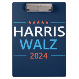 Harris Walz 2024 für Präsident Klemmbrett