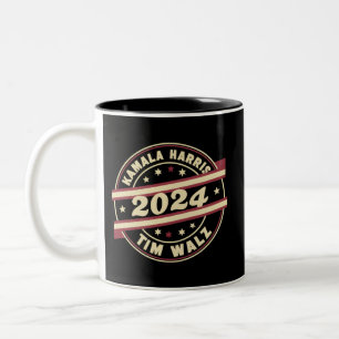 Harris Walz 2024 für Präsident Patriotische Kamala Zweifarbige Tasse