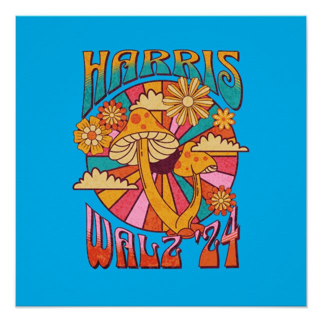 Harris Walz 2024 für Präsident Poster (Vorderseite)