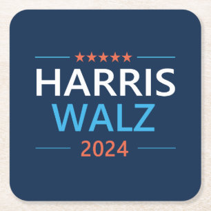 Harris Walz 2024 für Präsident Rechteckiger Pappuntersetzer