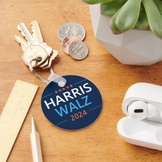 Harris Walz 2024 für Präsident Schlüsselanhänger (Schreibtisch)