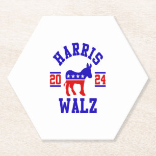 Harris Walz 2024 für Präsidentin Patriotische Demo Untersetzer