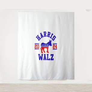 Harris Walz 2024 für Präsidentin Patriotische Demo Wandteppich
