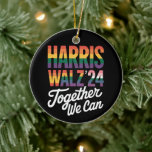 Harris Walz 2024 gemeinsam können wir LGBTQIA wähl Keramik Ornament<br><div class="desc">Harris Walz 2024 gemeinsam können wir LGBTQIA-Regenbogen-Demokrat wählen Blue</div>