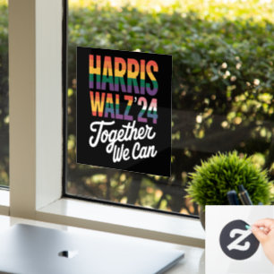 Harris Walz 2024 Gemeinsam Können Wir Wahl LGBTQIA Fensteraufkleber