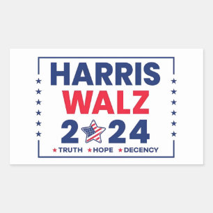Harris Walz 2024   Harris Walz Rechteckiger Aufkleber