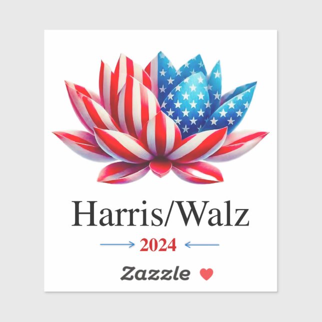 Harris Walz 2024 — herausnehmbarer Vinyl Aufkleber (Blatt)