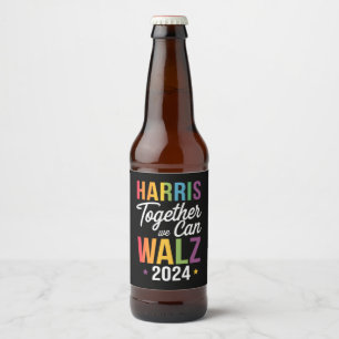 Harris Walz 2024 Kamala Gemeinsam Können Wir LGBT Bierflaschenetikett