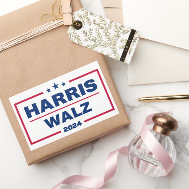 Harris Walz 2024 Kamala Harris Tim Walz Wahl Rechteckiger Aufkleber (Schenken)