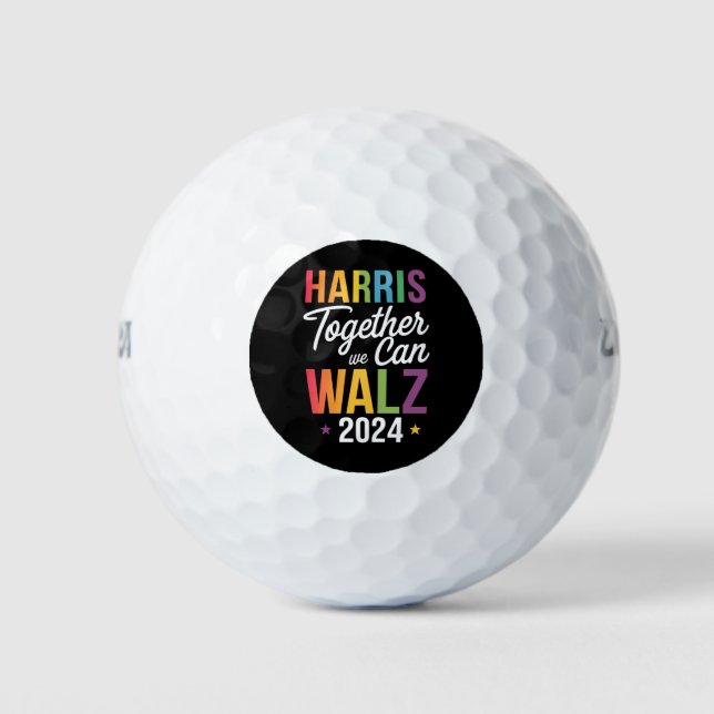 Harris Walz 2024 Kamala zusammen LGBT Golfball (Vorderseite)