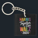 Harris Walz 2024 Kamala zusammen LGBT Schlüsselanhänger<br><div class="desc">Harris Walz 2024 Kamala zusammen Wir können wählen</div>