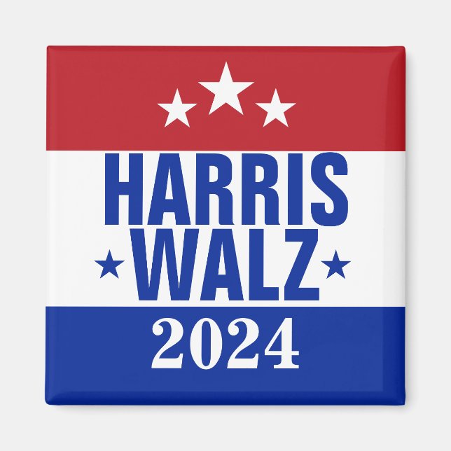 Harris Walz 2024 Kampagne Red Blue Magnet (Vorne)