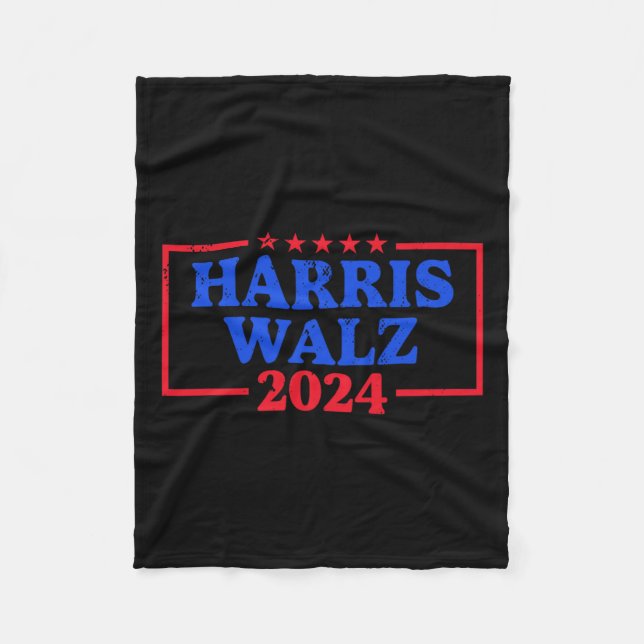 Harris Walz 2024 Logo für die Kampagne Slogan Kam Fleecedecke (Vorderseite)