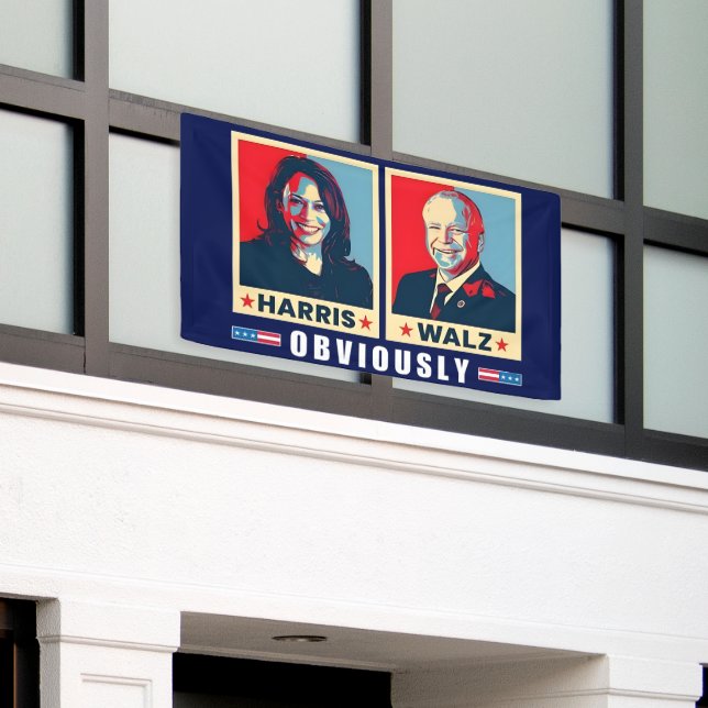 Harris Walz 2024 offensichtlich Banner (Äußeres Gebäude)