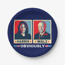 Harris Walz 2024 offensichtlich Pappteller