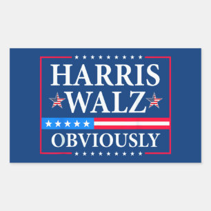 Harris Walz 2024 offensichtlich Rechteckiger Aufkleber