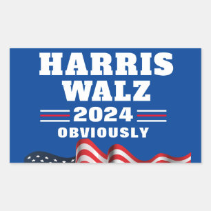 Harris Walz 2024 offensichtlich Rechteckiger Aufkleber