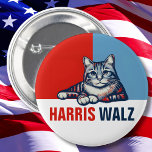 Harris Walz 2024 offensichtlich Red Blue Cat Button<br><div class="desc">Harris Walz 2024 offensichtlich Red Blue Cat</div>