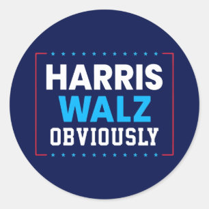 Harris Walz 2024 offensichtlich Runder Aufkleber