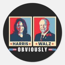 Harris Walz 2024 offensichtlich Runder Aufkleber