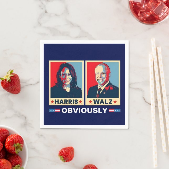 Harris Walz 2024 offensichtlich Serviette (Beispiel)