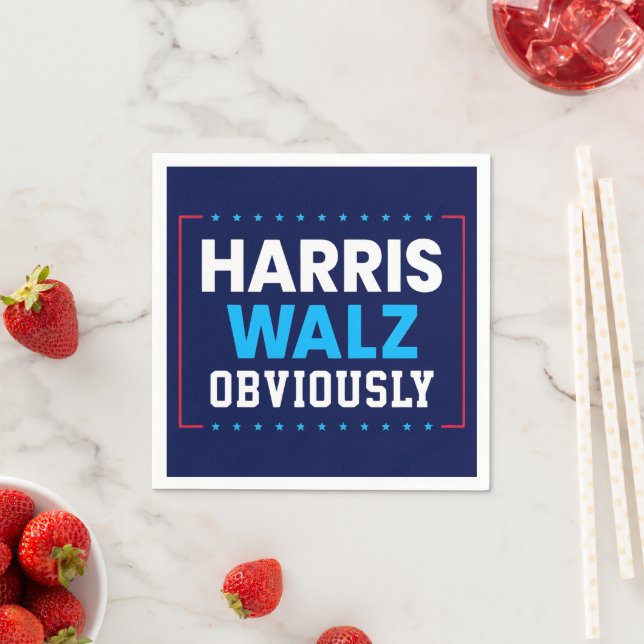 Harris Walz 2024 offensichtlich Serviette (Beispiel)