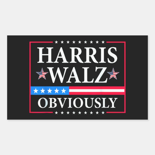 Harris Walz 2024 offensichtlich | Tim Walz Rechteckiger Aufkleber (Vorderseite)