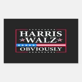 Harris Walz 2024 offensichtlich | Tim Walz Rechteckiger Aufkleber