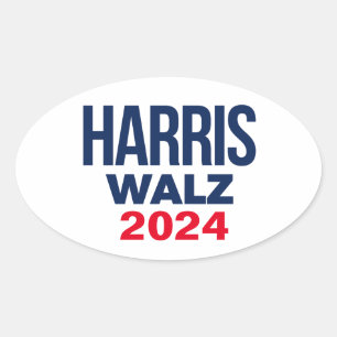 HARRIS WALZ 2024 OVALER AUFKLEBER