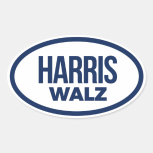 HARRIS WALZ 2024 OVALER AUFKLEBER