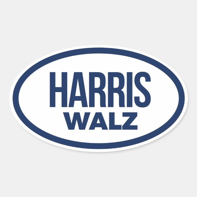 HARRIS WALZ 2024 OVALER AUFKLEBER (Vorderseite)