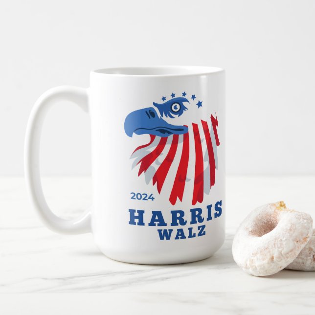 Harris Walz 2024 Party-Wahl Kaffeetasse (Mit Donut)