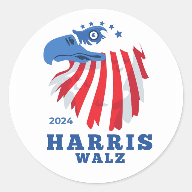 Harris Walz 2024 Party-Wahl Runder Aufkleber (Vorderseite)