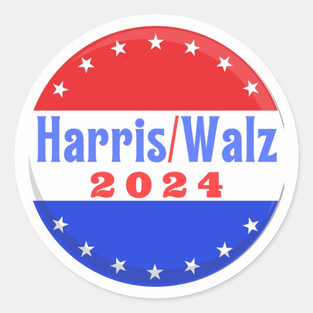 Harris Walz 2024 Party-Wahl Runder Aufkleber (Vorderseite)
