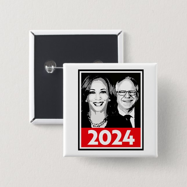 Harris Walz 2024 Poster Button (Vorne & Hinten)