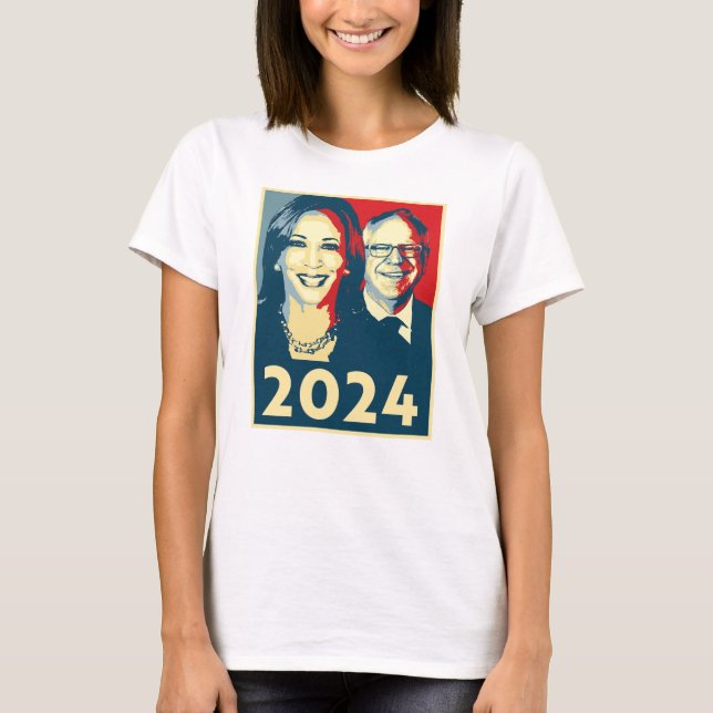 Harris Walz 2024 Poster T-Shirt (Vorderseite)