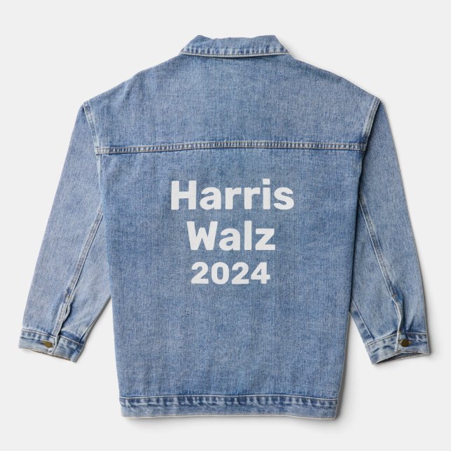 Harris / Walz 2024 Präsidentschaftskampagne Jeansjacke (Rückseite)