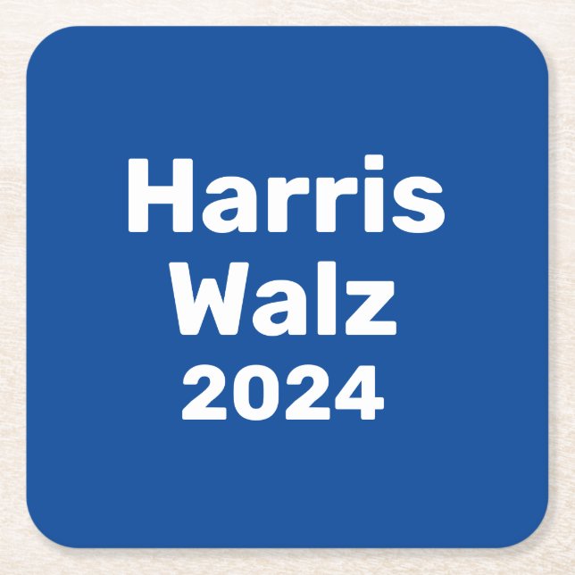 Harris / Walz 2024 Präsidentschaftskampagne Rechteckiger Pappuntersetzer (Vorderseite)
