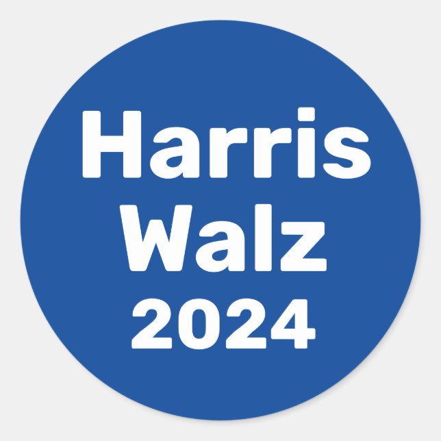 Harris / Walz 2024 Präsidentschaftskampagne Runder Aufkleber (Vorderseite)